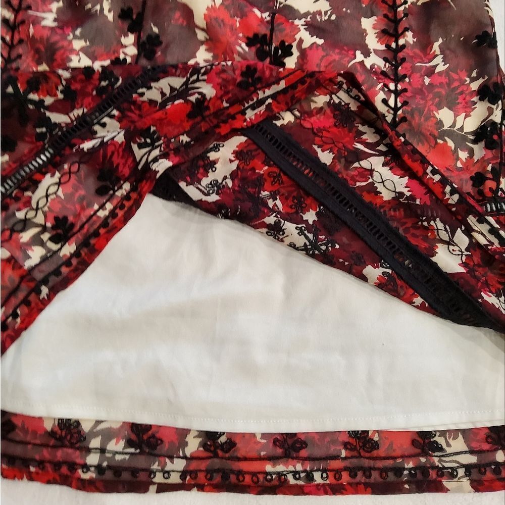 TopShop Boho Floral Print Embroidered Midi Dress Size 4 - Picture 12 of 14